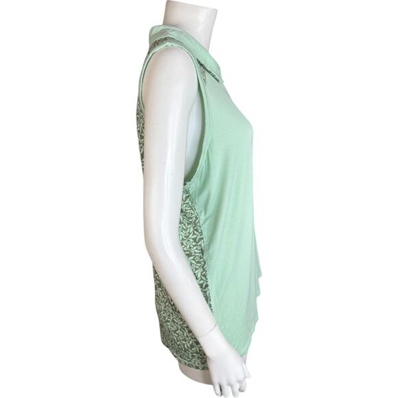 Zuda Rayon Span Print Mix Golf Tank Soft Mint Large NWOT Sleeveless Collar - Picture 9 of 13